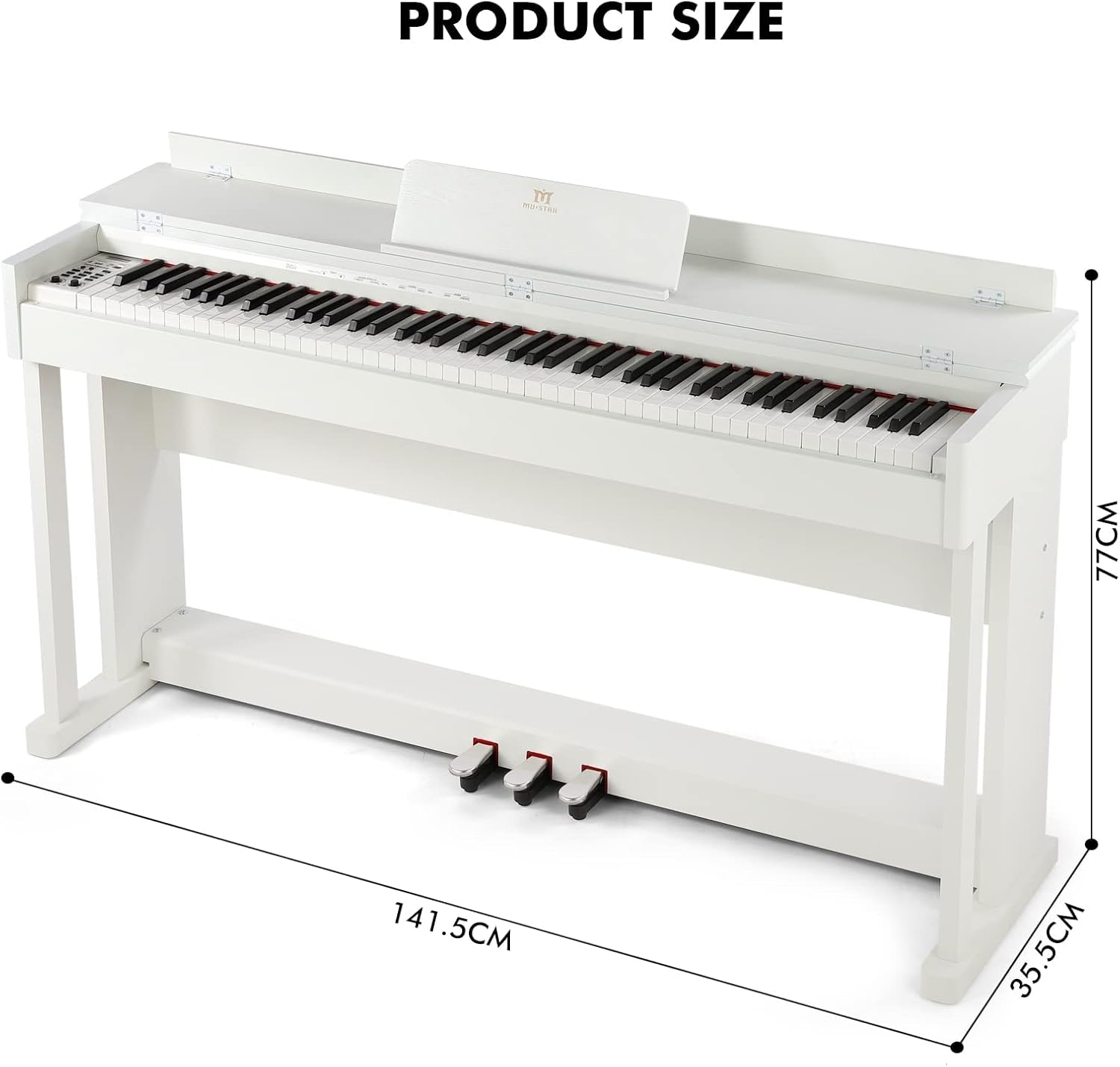 Artist Hand 88-Key Digital Piano – Weighted Keys, Hammer Action, 3 Pedals & Furniture Stand