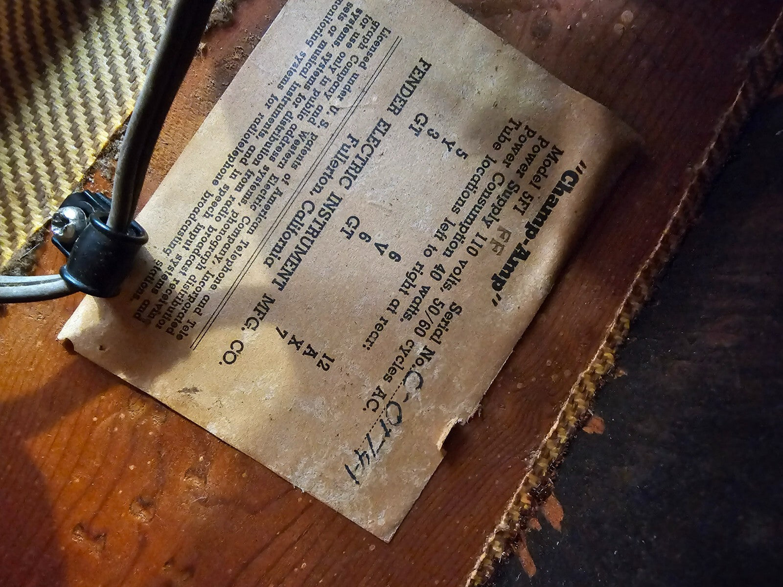 1956 Fender Tweed Champ Electric Guitar Amplifier